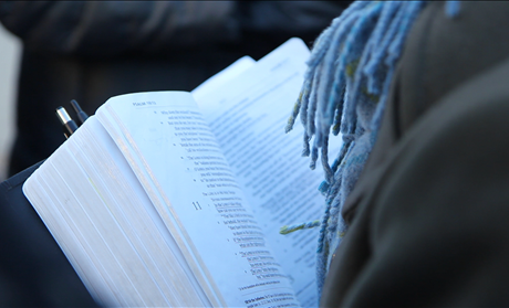 Students at Vanderbilt Reading a Bible